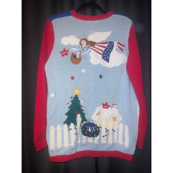 Ugly Christmas Sweater Xmas Cardigan Size Medium Vintage - Picture 3 of 3